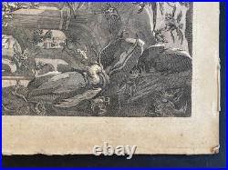 Rarissime gravure ancienne signée Jacques Callot Tentation de Saint Antoine