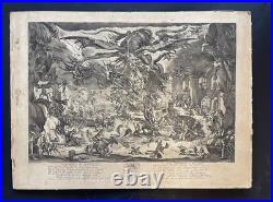 Rarissime gravure ancienne signée Jacques Callot Tentation de Saint Antoine