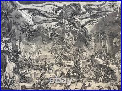 Rarissime gravure ancienne signée Jacques Callot Tentation de Saint Antoine