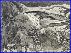 Rarissime gravure ancienne signée Jacques Callot Tentation de Saint Antoine