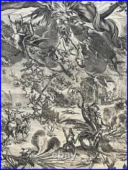 Rarissime gravure ancienne signée Jacques Callot Tentation de Saint Antoine