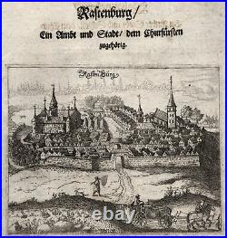 Rastenburg Ketrzyn Original Gravure sur Cuivre Hartknoch 1684