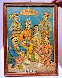 Ravi Varma Imprimé Vintage Litho Pandav Sabha Malavi Press Mahabharata Oleograph