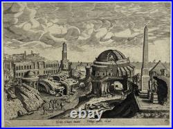 Regionum Temple GRAVURE Philip Galle HENDRICK VAN CLIVE Adriaen Collaert XVI°