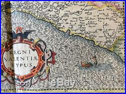 Regni Valentiae typus Gerhard MERCATOR 1512-1594 Spain Espagne Valencia Valence