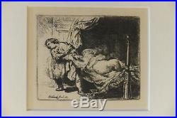 Rembrandt Joseph et la femme de Putiphar 1634 Eau-forte originale Beaumont 1906