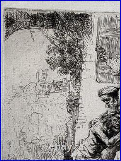 Rembrandt gravure le retour (du fils) de L'enfant prodigue 1636