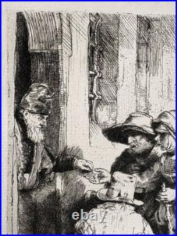 Rembrandt gravure les Trois Mendiants Beggars Receiving Alms 1648