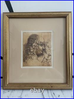 Reproduction ancienne Léonard de Vinci Gravure encadrée Art Renaissance Reproduction ancienne Léonard de Vinci Gravure encadrée Art Renaissance