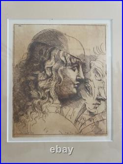 Reproduction ancienne Léonard de Vinci Gravure encadrée Art Renaissance Reproduction ancienne Léonard de Vinci Gravure encadrée Art Renaissance