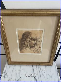 Reproduction ancienne Léonard de Vinci Gravure encadrée Art Renaissance Reproduction ancienne Léonard de Vinci Gravure encadrée Art Renaissance