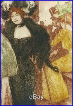 Richard RANFT suisse femmes estampe gravure aquatinte théâtre 1900 Art Nouveau