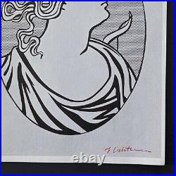 Roy Lichtenstein Vintage 1970 Signée Monté 11x14 Offset Lithographie Enchérir
