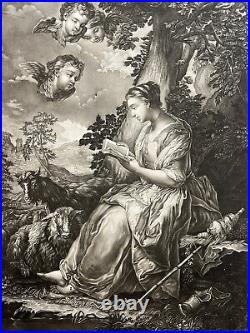 SAINTE GENEVIEVE Patrone Paris GRAVURE Carle Van Loo HAID Augsbourg XVIII°