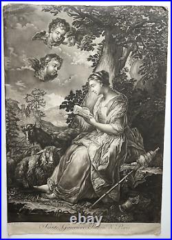 SAINTE GENEVIEVE Patrone Paris GRAVURE Carle Van Loo HAID Augsbourg XVIII°