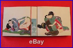 SHUNGA Art Antiquité érotique15 Estampes Japonaise sur soie du tout début 19ème