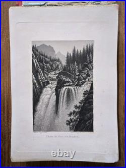 SOUVENIR DE LA SUISSE Zurich Rudolf Dikenmann 50 aquatinte edition orignale 1850