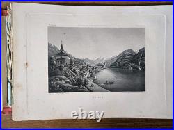 SOUVENIR DE LA SUISSE Zurich Rudolf Dikenmann 50 aquatinte edition orignale 1850