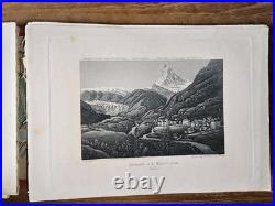 SOUVENIR DE LA SUISSE Zurich Rudolf Dikenmann 50 aquatinte edition orignale 1850