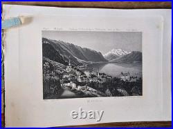 SOUVENIR DE LA SUISSE Zurich Rudolf Dikenmann 50 aquatinte edition orignale 1850