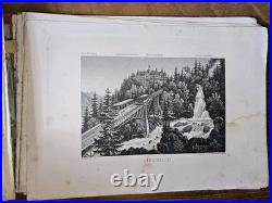 SOUVENIR DE LA SUISSE Zurich Rudolf Dikenmann 50 aquatinte edition orignale 1850