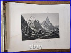SOUVENIR DE LA SUISSE Zurich Rudolf Dikenmann 50 aquatinte edition orignale 1850