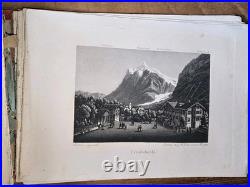 SOUVENIR DE LA SUISSE Zurich Rudolf Dikenmann 50 aquatinte edition orignale 1850