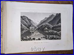 SOUVENIR DE LA SUISSE Zurich Rudolf Dikenmann 50 aquatinte edition orignale 1850
