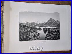 SOUVENIR DE LA SUISSE Zurich Rudolf Dikenmann 50 aquatinte edition orignale 1850