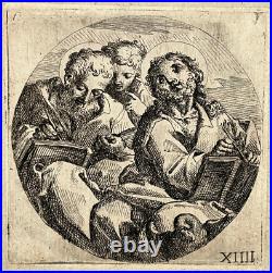 Saint Jean GRAVURE Bellavia ANNIBALE CARRACCI Saint Matthieu XVII°