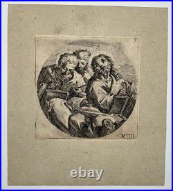 Saint Jean GRAVURE Bellavia ANNIBALE CARRACCI Saint Matthieu XVII°