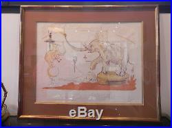 Salvador DALI 1965 Cirque elephants lithographie originale signée crayon cadre