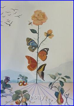 Salvador Dali Flordali II la rose papillon lithographie 1981 surréalisme