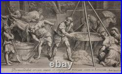 Scène Agricole De Blé. Gravure Sur Cuivre De François Poilly 1728