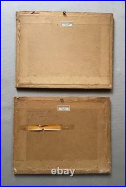 Scènes galantes, paire de gravures par Clementi, cadres d'époque, XVIIIe