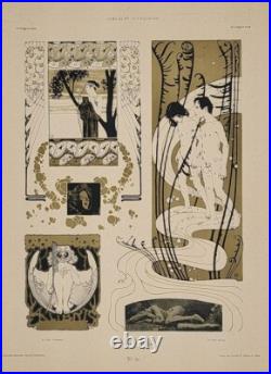 Sécession viennoise Planche 89 de Allegorien Vers 1900 44 x 35 cm