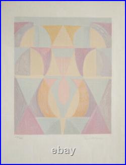 Serge Charchoune Litho originale 1971 abstrait surréaliste signée (65x50 cm)