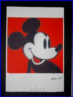 Serigraphie, Andy Warhol Mickey Rouge Tirage 100 Ex, Castelli / Israel
