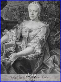 Sibylla Euphrosyna Klaucke (1710-1761 Augsburg) Portrait Mezzotinto J. Haid 1761 Sibylla Euphrosyna Klaucke (1710-1761 Augsburg) Portrait Mezzotinto J. Haid 1761