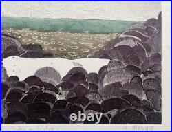 Sophie sur la plage Michel Mathonnat Lithographie signée numérotée