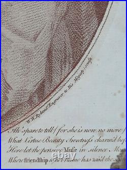 Sorrowing Maiden GRAVURE SANGUINE Ryland ANGELICA KAUFFMANN Stanwix 1767