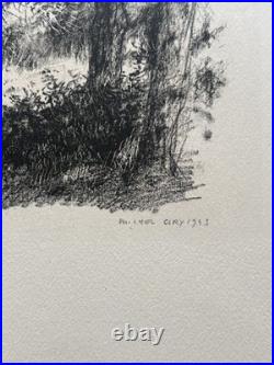 Sous Bois LITHOGRAPHIE signée MICHEL CIRY Paysage 16/35 Arbres 1943