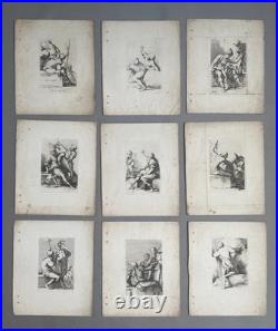 Suite de 14 gravures d'après Salvator Rosa, gravures anciennes
