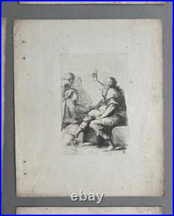Suite de 14 gravures d'après Salvator Rosa, gravures anciennes