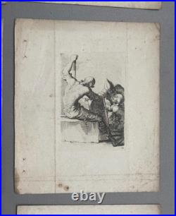Suite de 14 gravures d'après Salvator Rosa, gravures anciennes