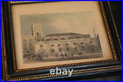 Suite de 6 gravures anglaises XIXe vues de Londres avec cadres