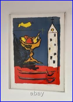 Suite de deux lithographies originales couleurs -1987 Signées- Christian Vialard