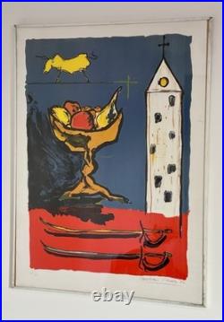 Suite de deux lithographies originales couleurs -1987 Signées- Christian Vialard