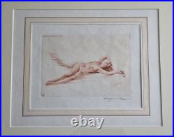 Suzanne Meunier lithographie signée nu féminin Art Déco Camilla Lucas NYC 1937