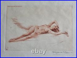Suzanne Meunier lithographie signée nu féminin Art Déco Camilla Lucas NYC 1937